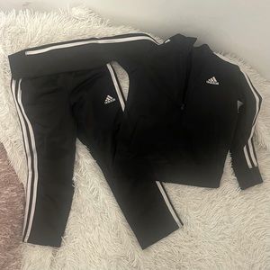 Boys ADIDAS Track Suit - Zip up Jacket w/ Joggers (B/W)